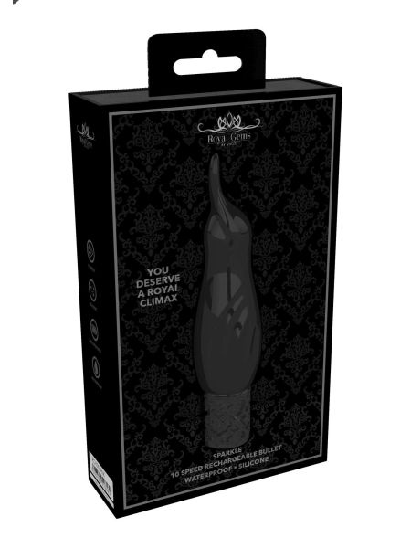 Sparkle - Rechargeable Silicone Bullet - Black - 2