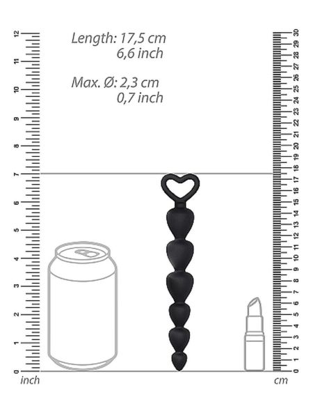 Silicone Anal Beads - Black - 3