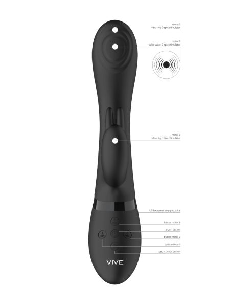 Cato - Pulse G-spot Rabbit - Black - 9