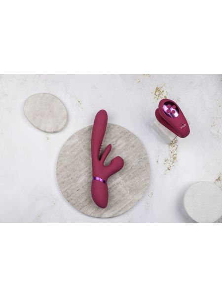 Yoko - Triple Action Vibrator Dual Prongs with Clitoral Pulse Wave