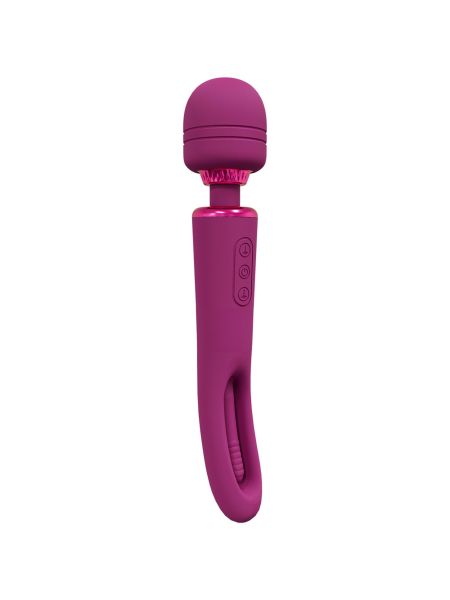 VIVE - Kiku - Rechargeable Double Ended Wand with Innovative G-Spot Flapping Stimulator - Pink