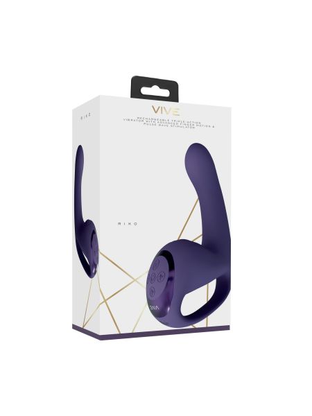 Riko - Rechargeable Triple Action Vibrator with Advanced Finger Motion & Pulse Wave Stimulator – Purple - 2