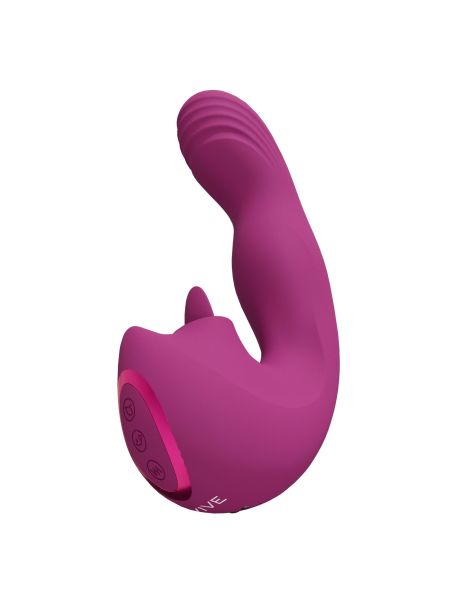 VIVE - Yumi - Rechargeable Triple Motor - G-Spot Finger Motion Vibrator and Flickering Tongue Stimulator
