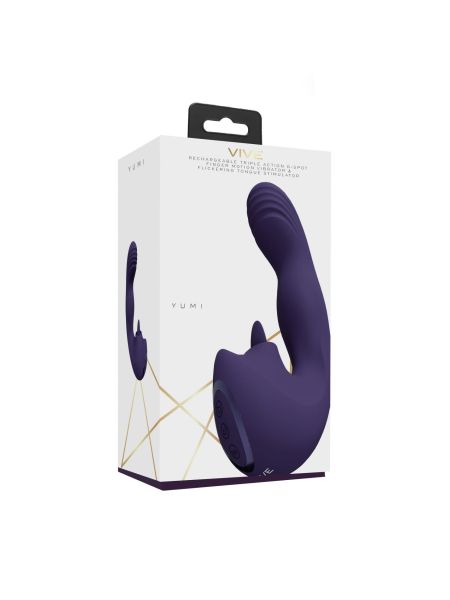 VIVE - Yumi - Rechargeable Triple Motor - G-Spot Finger Motion Vibrator and Flickering Tongue Stimul - 2