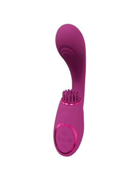 Gen - Rechargeable Triple Action G-Spot Vibrator with Pulse Wave  and Vibrating Bristles - Pink - 7