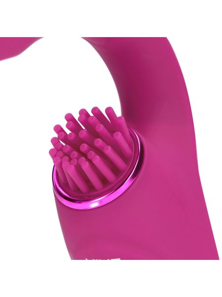 Gen - Rechargeable Triple Action G-Spot Vibrator with Pulse Wave  and Vibrating Bristles - Pink - 9