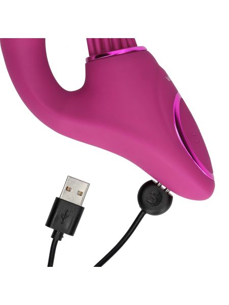 Gen - Rechargeable Triple Action G-Spot Vibrator with Pulse Wave  and Vibrating Bristles - Pink - 11