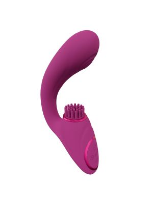 Gen - Rechargeable Triple Action G-Spot Vibrator with Pulse Wave  and Vibrating Bristles - Pink