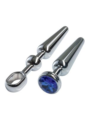 MALESATION Alu-Plug with handle & crystal medium, chrome - image 2