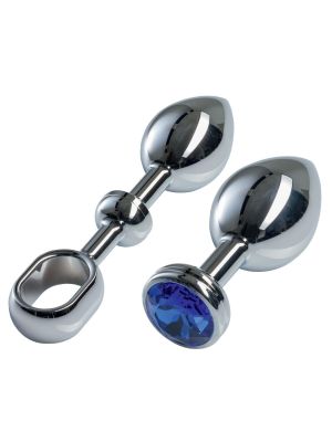 MALESATION Alu-Plug with handle & crystal large, chrome - image 2