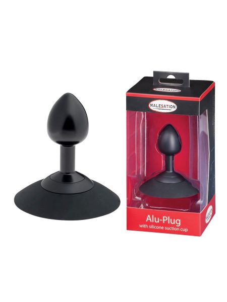 MALESATION Alu-Plug with suction cup small, black