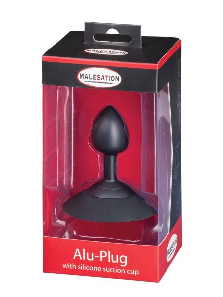 MALESATION Alu-Plug with suction cup small, black - 6