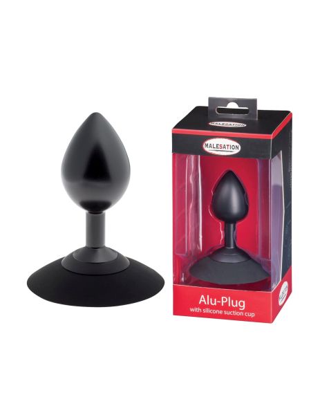 MALESATION Alu-Plug with suction cup medium, black