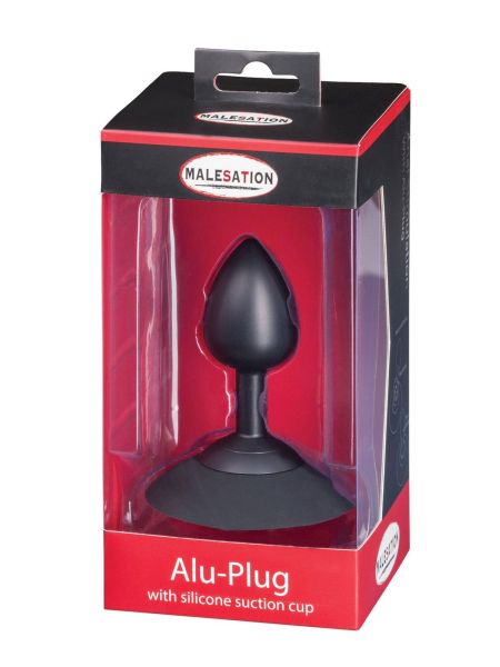 MALESATION Alu-Plug with suction cup medium, black - 6