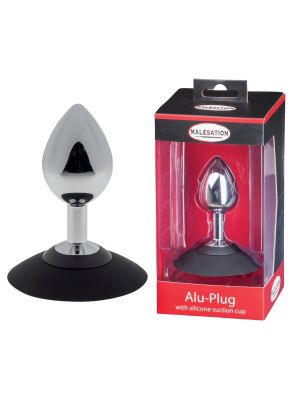 MALESATION Alu-Plug with suction cup medium, chrome