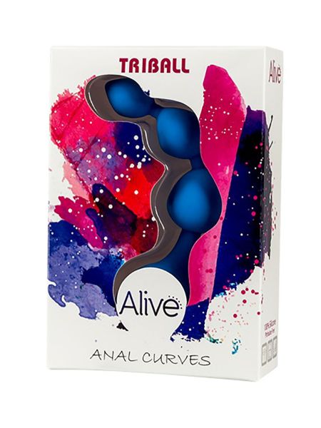 Plug/kulki-Dildo Silic. Triball. Amuse-G. Blue