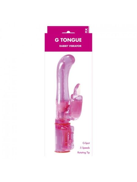 Wibrator- G Tongue Rabbit Vibrator Pink OS - 3