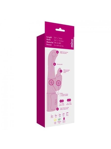 Wibrator- G Tongue Rabbit Vibrator Pink OS - 4