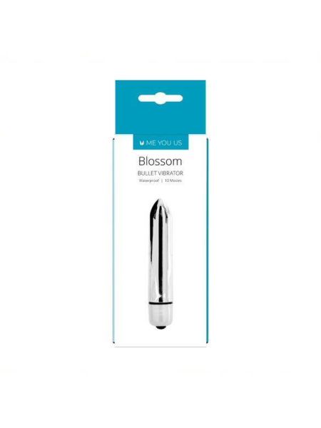 Wibrator- Me You Us Blossom 10 Mode Bullet Vibrator Silver - 2
