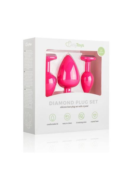 Plug-Diamond Plug Set-Pink - 6