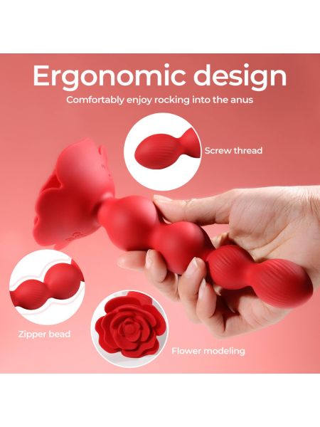 Rose rotating anal beads - 10