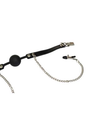 Ball Gag with nipple clamps Party Hard Hentai - image 2
