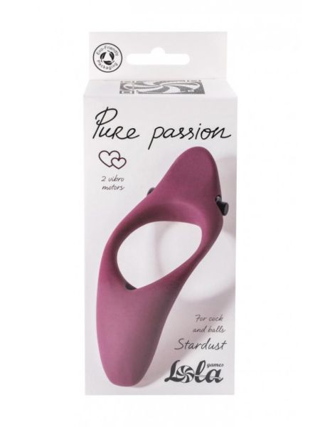 Pierścień-Erection Vibroring Pure Passion Stardust Wine Red - 5