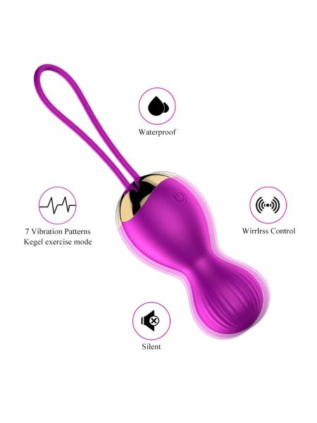 Kulki-Vibrating Silicone Kegel Balls USB 7 Function - 6
