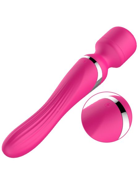 Stymulator - B - Series - Silicone Dual Massager Pulsator USB 7+7 Function (Pink) - 8