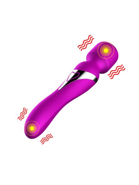 Stymulator-Silicone Dual Massager USB 7+7 Function Purple - 2