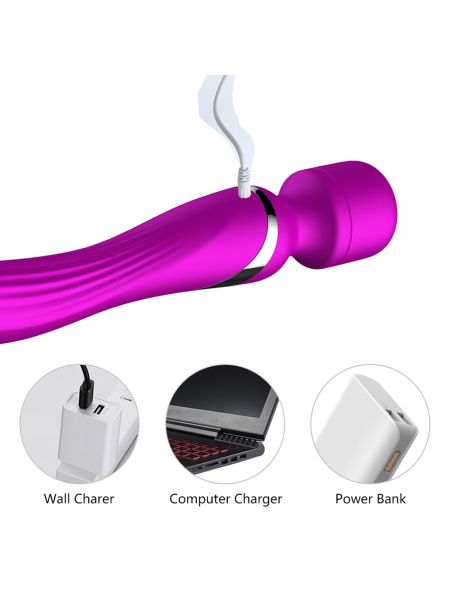 Stymulator-Silicone Dual Massager USB 7+7 Function Purple - 5