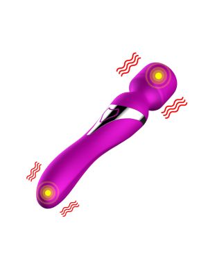 Stymulator-Silicone Dual Massager USB 7+7 Function Purple - image 2