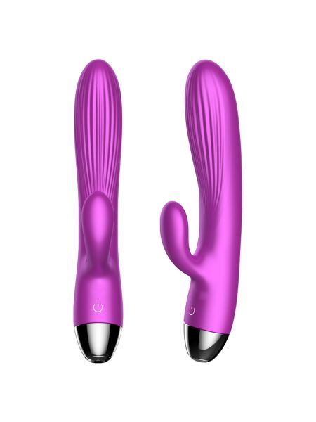 Wibrator-Silicone Vibrator and Pulsator Purple USB 7+7 Function / Heating - 8