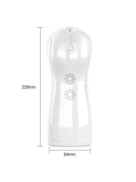 Masturbator - B - Series - Vibrating and Flashing Masturbation Cup USB 7+7 Function / Talk Mode (White) - 6