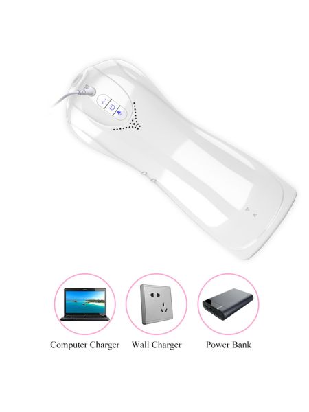 Masturbator - B - Series - Vibrating and Flashing Masturbation Cup USB 7+7 Function / Talk Mode (White) - 8