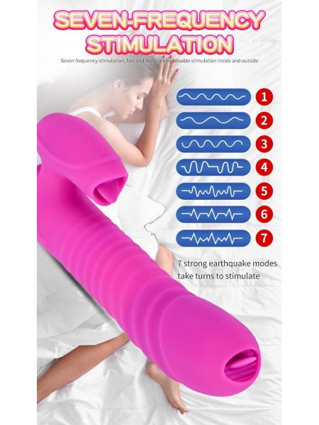 Wibrator-Silicone Vibrator USB 7 Function and Thrusting Function / Heating, purple - 5