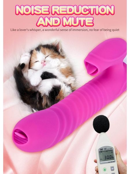 Wibrator-Silicone Vibrator USB 7 Function and Thrusting Function / Heating, purple - 6