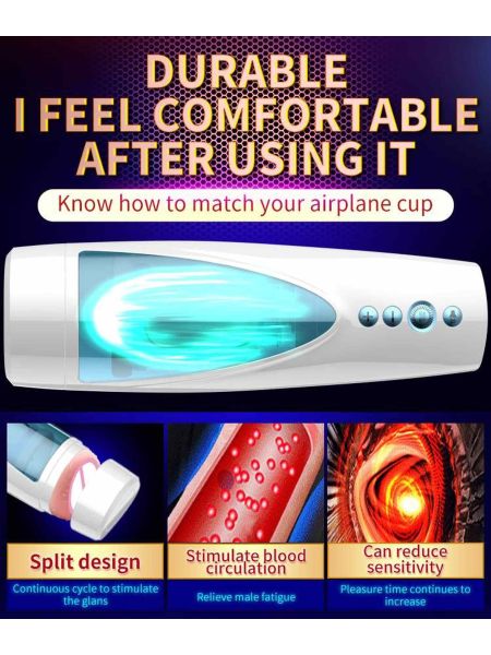 Masturbator-Vibrating, Rotating and Flashing Masturbation USB 10+10 Function / Talk Mode - 7