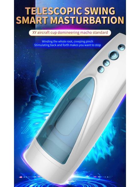 Masturbator-Vibrating, Rotating and Flashing Masturbation USB 10+10 Function / Talk Mode - 8