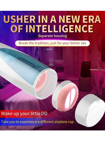Masturbator-Vibrating, Rotating and Flashing Masturbation USB 10+10 Function / Talk Mode - 9