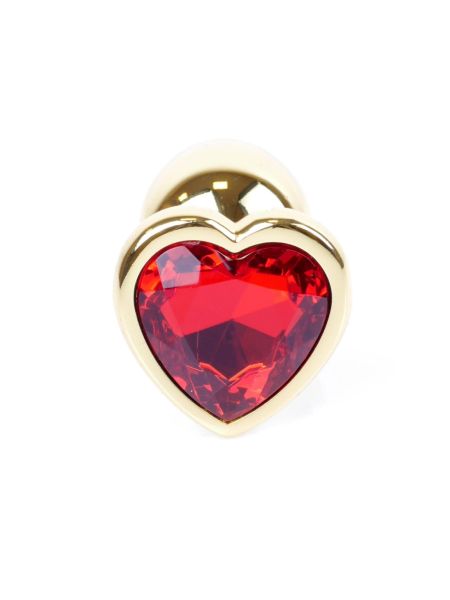 Plug-Jewellery Gold  Heart PLUG- Red