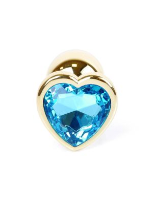 Plug-Jewellery Gold  Heart PLUG- Light Blue