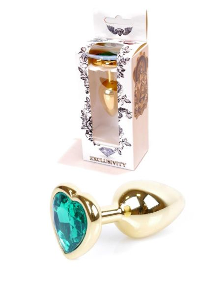 Plug-Jewellery Gold  Heart PLUG- Green - 8