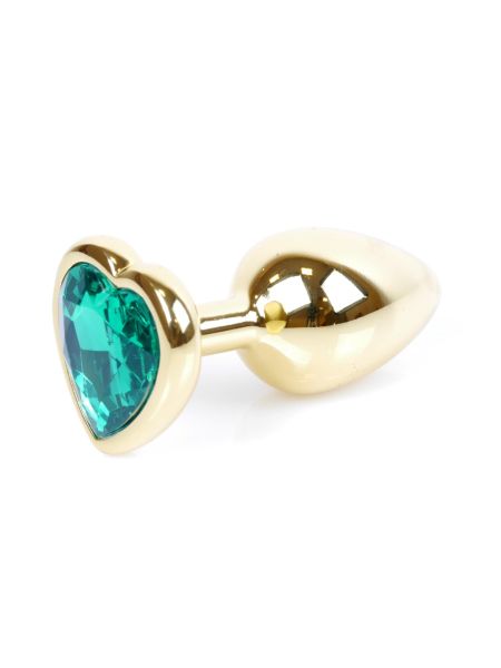 Plug-Jewellery Gold  Heart PLUG- Green - 6