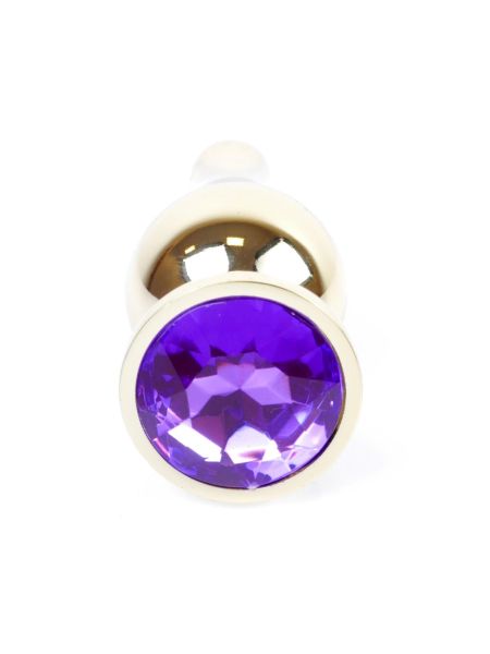 Plug-Jewellery Gold BUTT PLUG- Purple