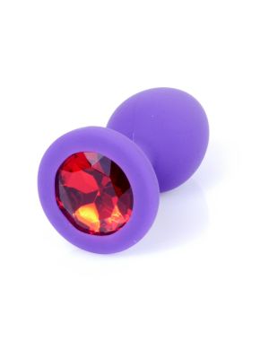 Plug-Jewellery Purple Silicon PLUG Small- Red Diamond