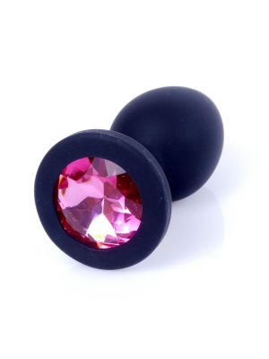 Plug-Jewellery Black Silicon PLUG Small- Pink Diamond