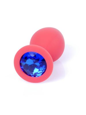 Plug-Jewellery Red Silicon PLUG Medium- Blue Diamond