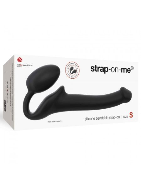 SEMI-REALISTIC BENDABLE STRAP-ON BLACK - S - 5