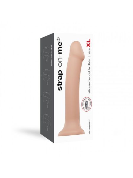 SEMI-REALISTIC DUAL DENSITY BENDABLE DILDO VANILLA - XL - 7